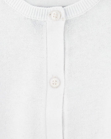 The Children'S Place Baby Toddler Girls Bow Pocket Cardigan, White, 3T