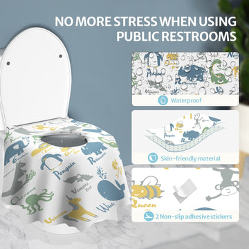 Toilet Seat Covers Disposable, 20 Pcs Extra Large Waterproof Toilet Cover For Toddlers Adults, Portable Individually Wrapped Tra