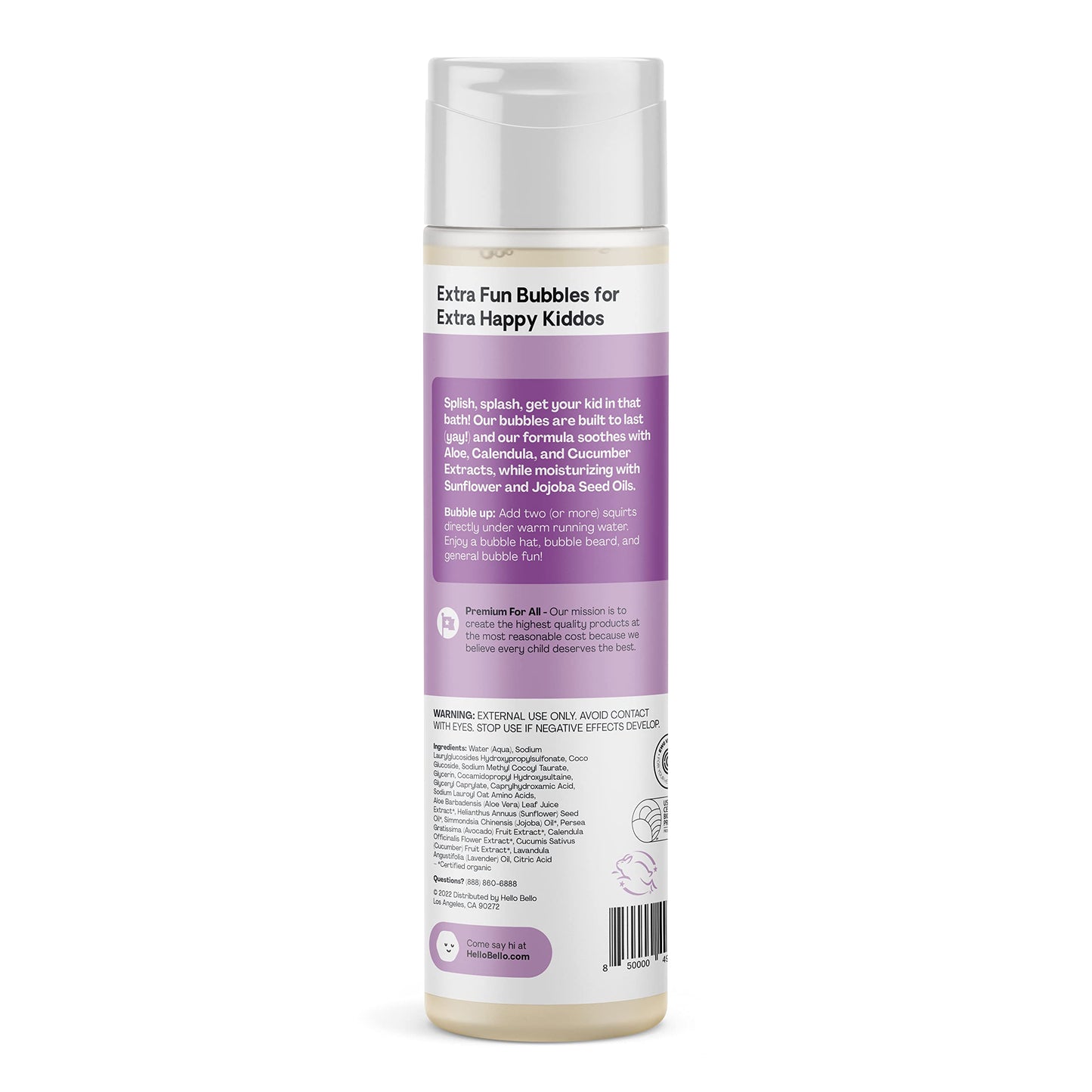 Hello Bello Bubble Bath, Gentle Hypoallergenic Formula For Babies And Kids, Vegan And Cruelty-Free, Soft Lavender Scented, 10 Fl
