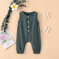 Arleysh Newborn Baby Girl Romper Jumpsuit Cotton Linen Sleeveless Ruffled Bodysuit Infant Summer Clothes Outfits (Green, 0-3 Mon