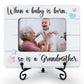 Baby Announcement Picture Frame - Grandparents Baby Announcement Picture Frames For Desk - Wooden Frame First Time Grandma Gifts