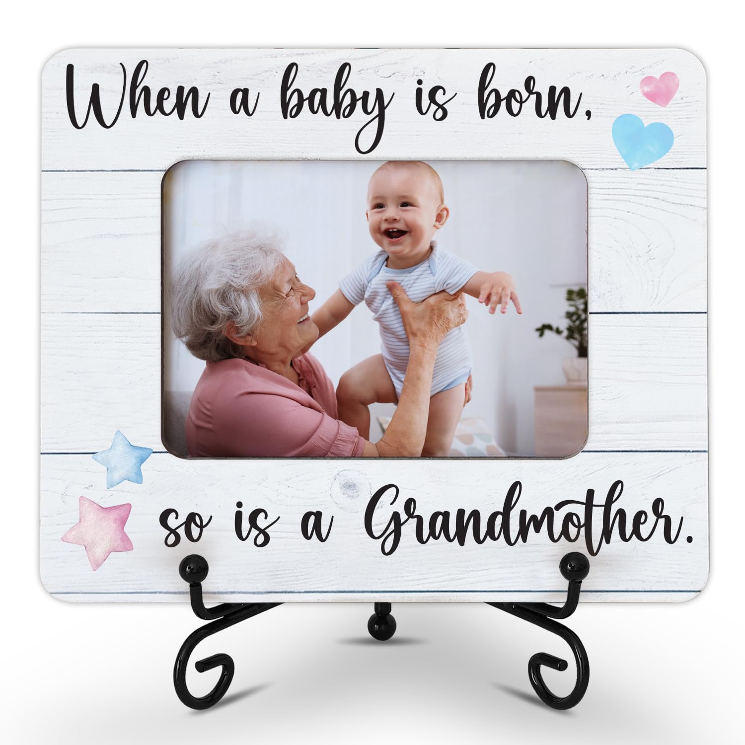 Baby Announcement Picture Frame - Grandparents Baby Announcement Picture Frames For Desk - Wooden Frame First Time Grandma Gifts