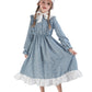 Fccam Prairie Dresses For Girls Pioneer Costume 19Th Century Long Sleeves Colonial Dress Blue L Age Over 4 Years Old