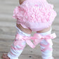 Rufflebutts Girls Pink And White Ballet Bow Leg Warmers - One Size