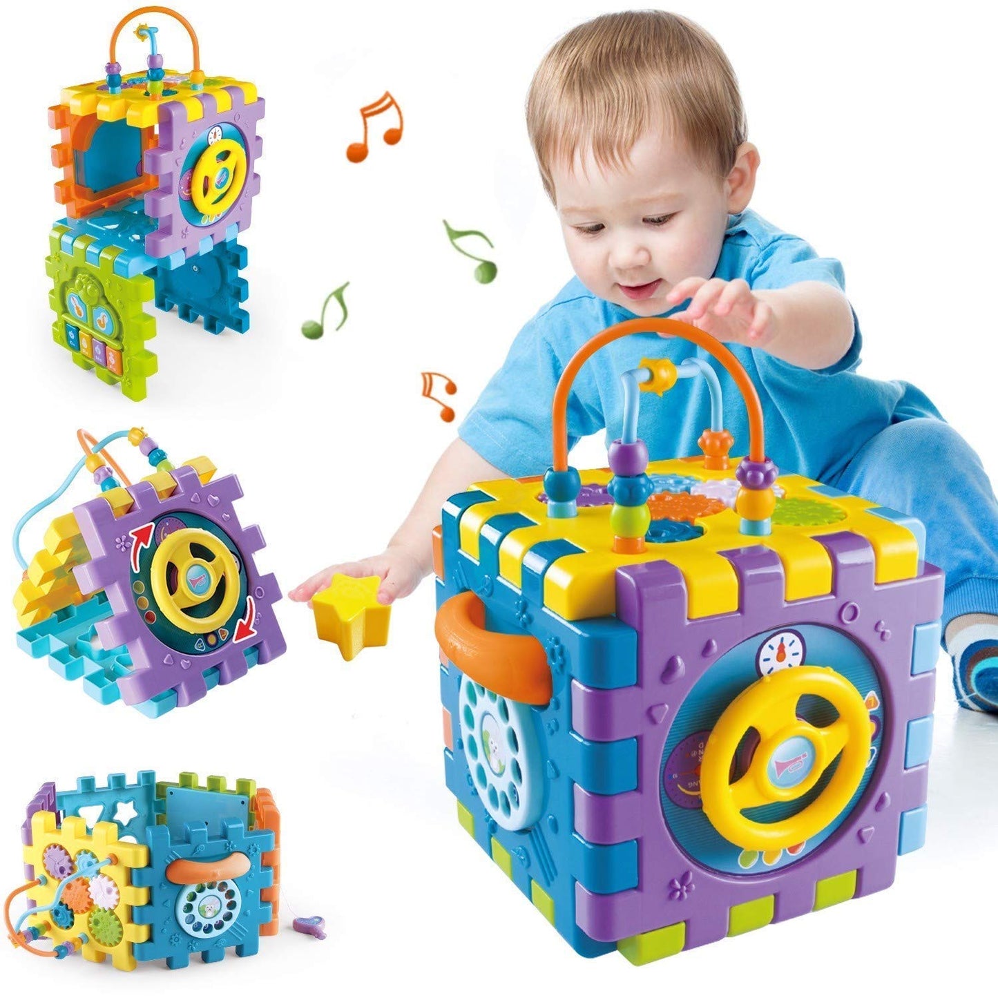 Galaxy HiTech Activity Cube For Toddlers Baby Educational Musical Toy For Kids  Early Development Learning Toys With 6 Differe