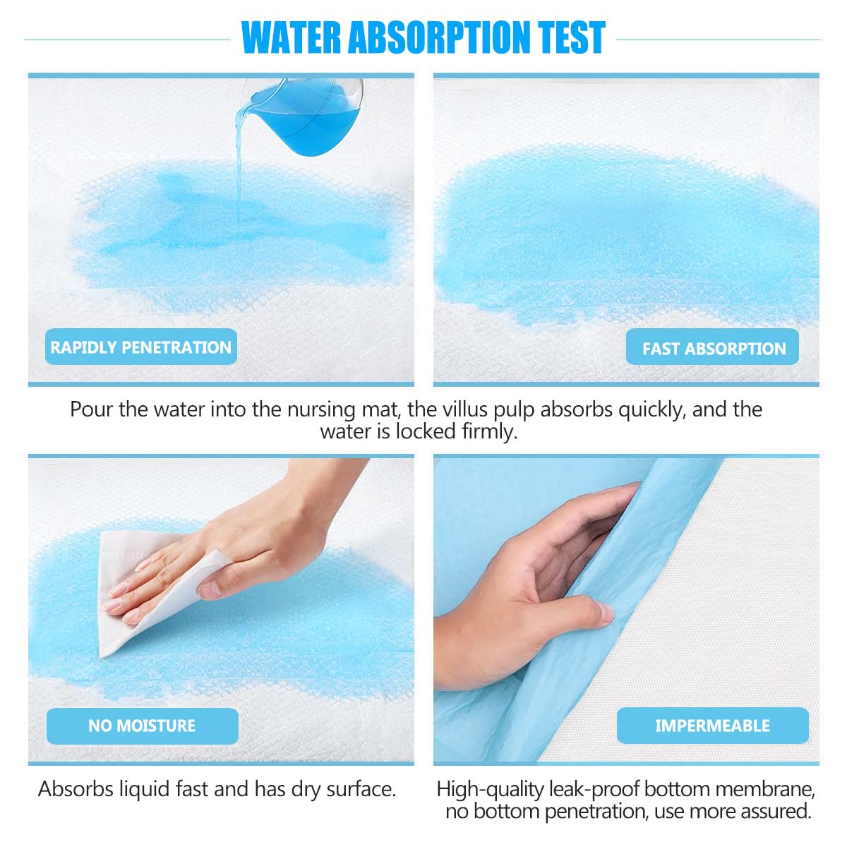 Disposable Changing Pad Pack Of 50 Baby Incontinence Pad Diaper Changing Pads Underpads Ultra Soft Super Absorbent Waterproof Ma