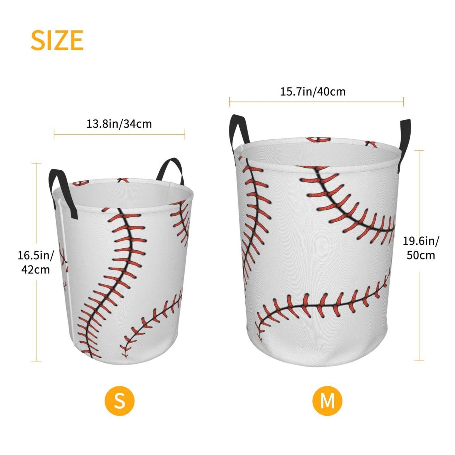 Foruidea Stylish Baseball Stitches Laces Print Laundry Basket,Laundry Hamper,Collapsible Storage Bin,Oxford Fabric Clothes Baske