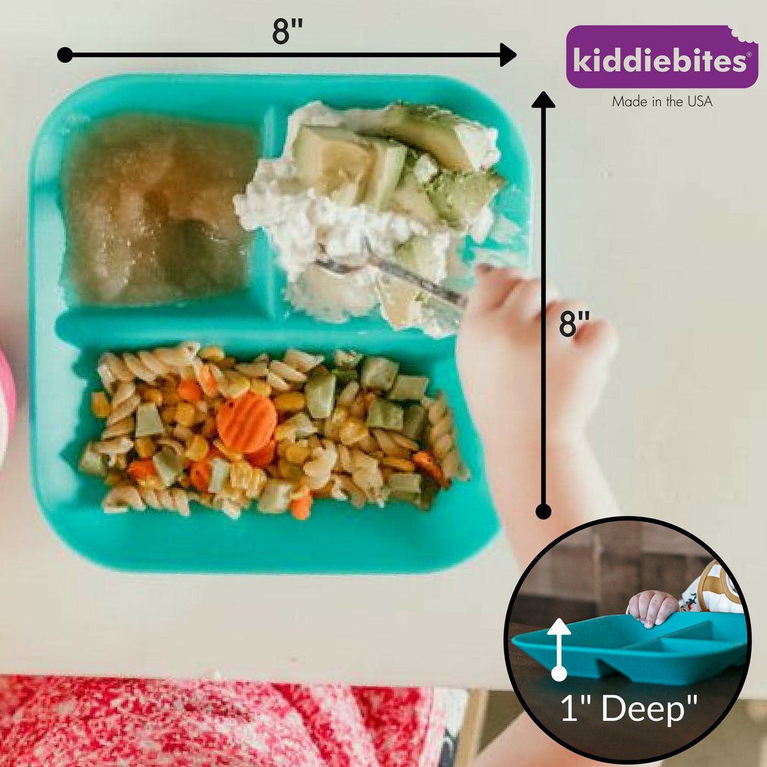 Kiddiebites | 100% Silicone Plates For Babies & Kids | Made In The Usa | Bpa, Bps, Lead, Cadmium, Pvc, & Phthalate Free | Childr