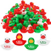 Junkin Mini Christmas Rubber Ducks 1.57 Inch Small Rubber Ducks in Bulk X-mas Rubber Ducks for Christmas Birthday Party Favors D
