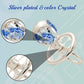 Matahi Silver Plated Crystal Studded Pacifier Ornament With Blue Crystals Baby'S First Christmas Holiday Ornament And Hanging Pe