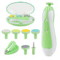 Ottolives Baby Nail Trimmer Electric Newborn Toddler, Safe Baby Nail Clippers Set With Light And 6 Replacement Heads, Baby Nail