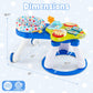 BABY JOY 3 in 1 Walk Around Baby Activity Center, Discovery Play Center with Interactive Toys & Music, Wheels, 3 Adjustable Seat