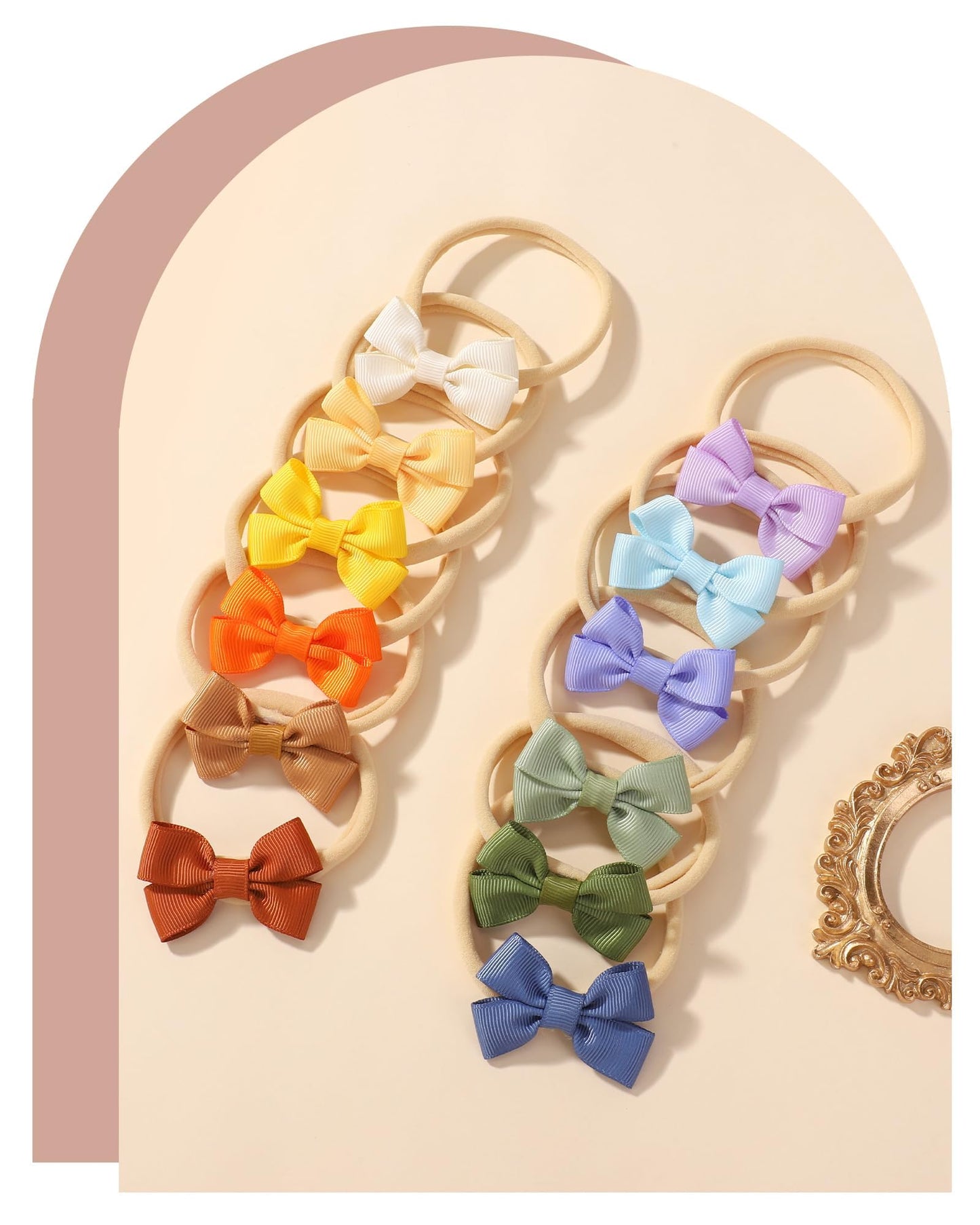 Doboi 30Pcs Baby Girls Headbands Hair Bows Nylon Grosgrain Ribbon Hairbands Solid Color Handmade Hair Accessories For Newborn In