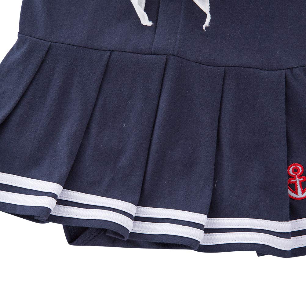 Lxkikmm Baby Girl Nautical Dress Sailor Suit Jumpsuit Romper With Hat