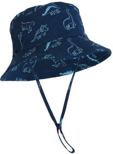 Baby Sun Hat Upf 50+ Sun Protective Toddler Bucket Hat Summer Kids Beach Hats Wide Brim Outdoor Play Hat For Boys Girls Navy Blu