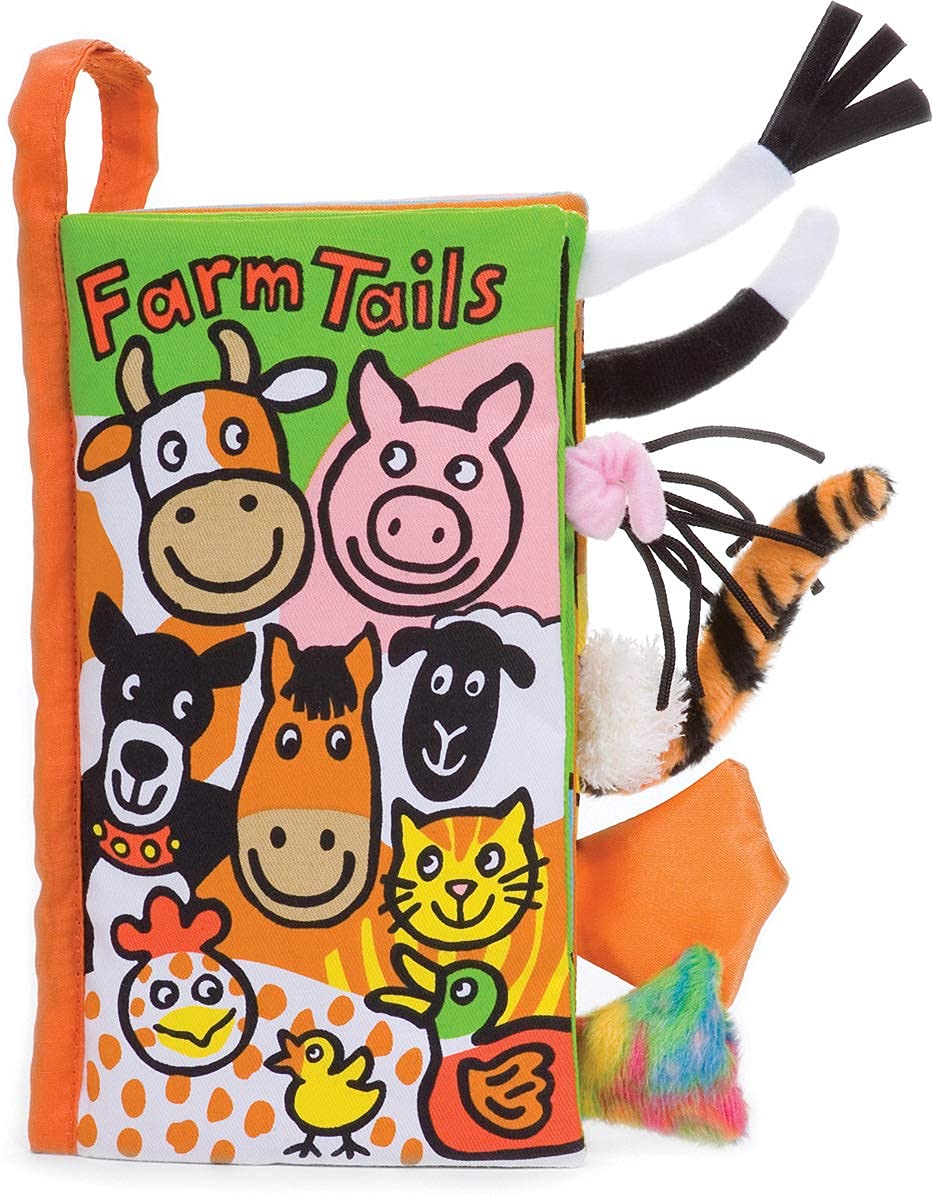 Jellycat Soft Cloth Baby Books, Unicorn Tails, 8 inches