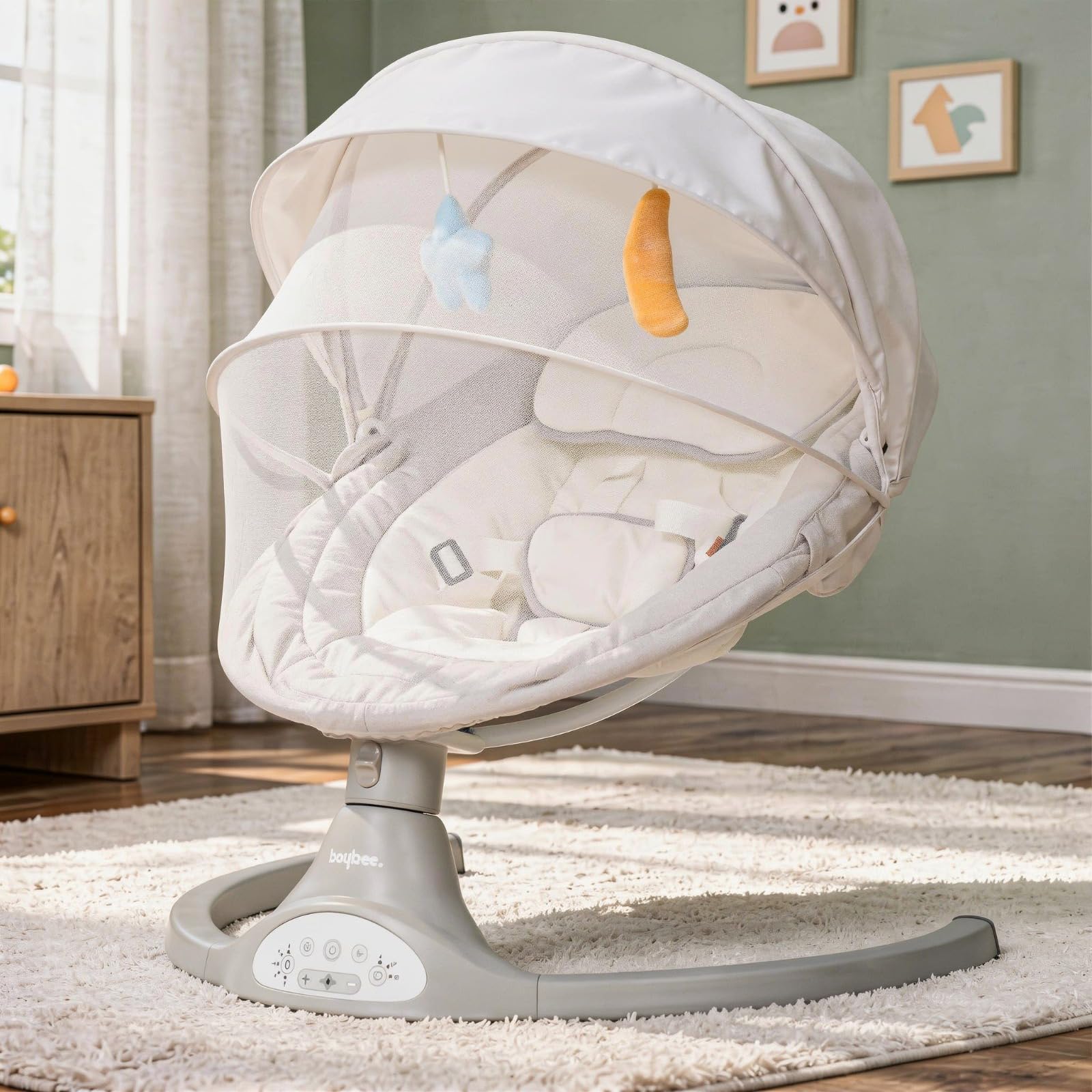 Baybee Automatic Electric Swing Cradle For New Born Baby With Adjustable Swing Speed, Remote | Infant Baby Rocker, With Mosquito