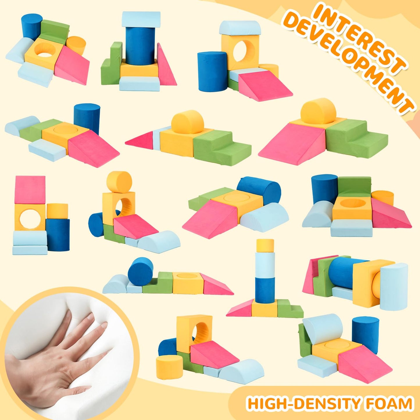 Edbuosy Toddler Climbing Toys Indoor, 7-Piece Colourful Foam Climbing Blocks For Toddlers, Soft Play Climbing For Toddlers, Modu