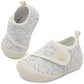 FEETCITY Baby Shoes Girls Boys Baby Sneakers First Walking Shoes Wide Infant Barefoot Shoe Lightweight Infant Sneakers Beige Gre