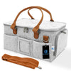 Oceanevo Cute Felt Diaper Caddy Organizer Bag With Lid And Removable Shoulder Strap | Baby Basket Essentials For Newborn Baby Pr