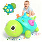 GeeKiPrime Baby Musical Crawling Toys 6 to 12 Months, Infant Turtle Light Up Toy for Teething Fine Motor Sleep Aid, Baby 7 8 9 1