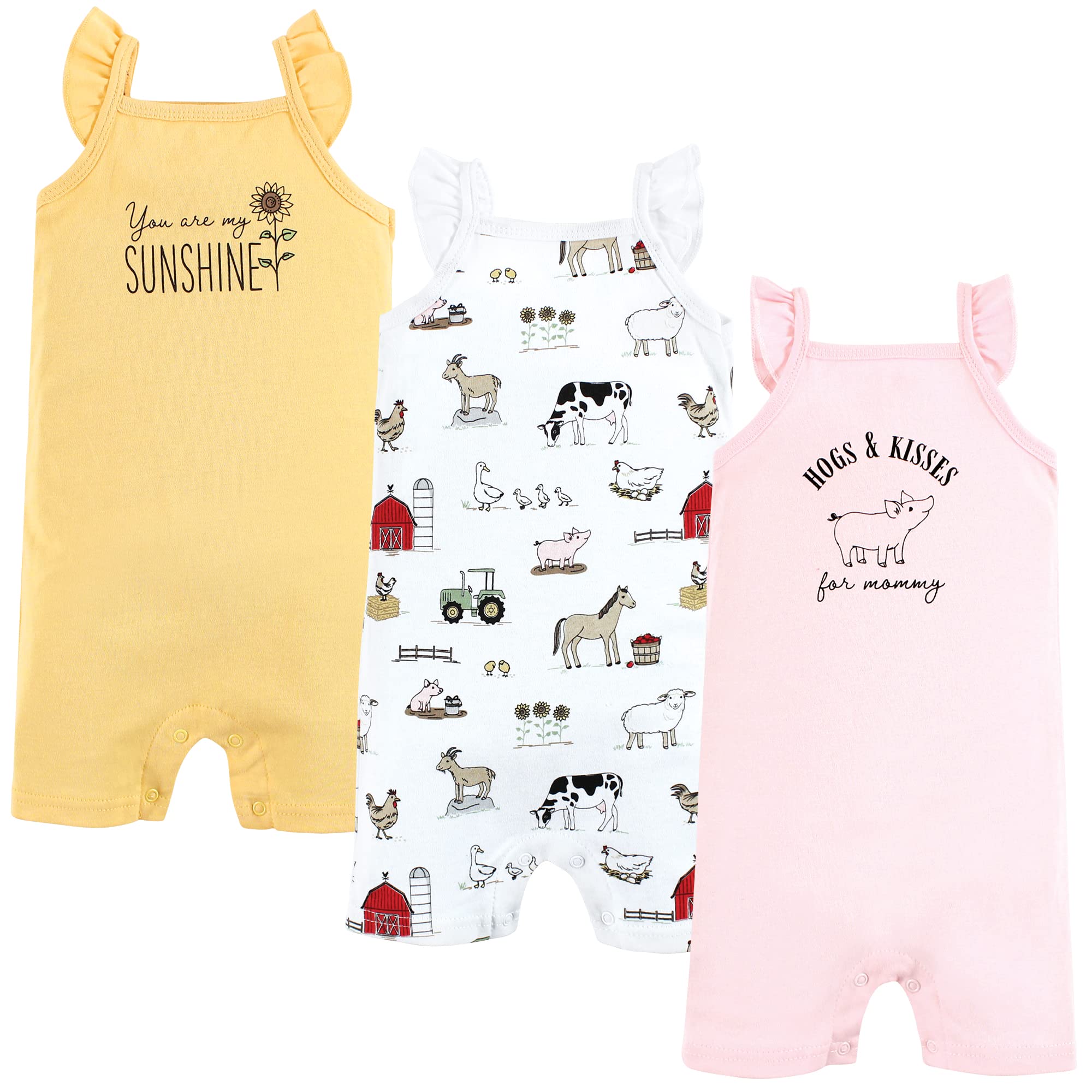 Hudson Baby Unisex Baby Cotton Rompers, Hogs And Kisses, 3-6 Months – Cutebabybu WBBAPB00X23YBWK