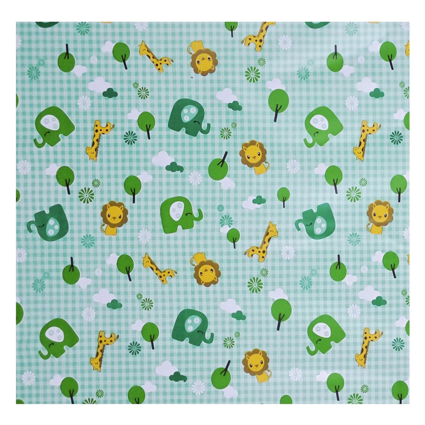 Pookie Plastic Sheet | Rubber Sheet For Babies | Bed Wetting Protector | 012 Months | 90 X 90 Cm (Green Big Jungle)