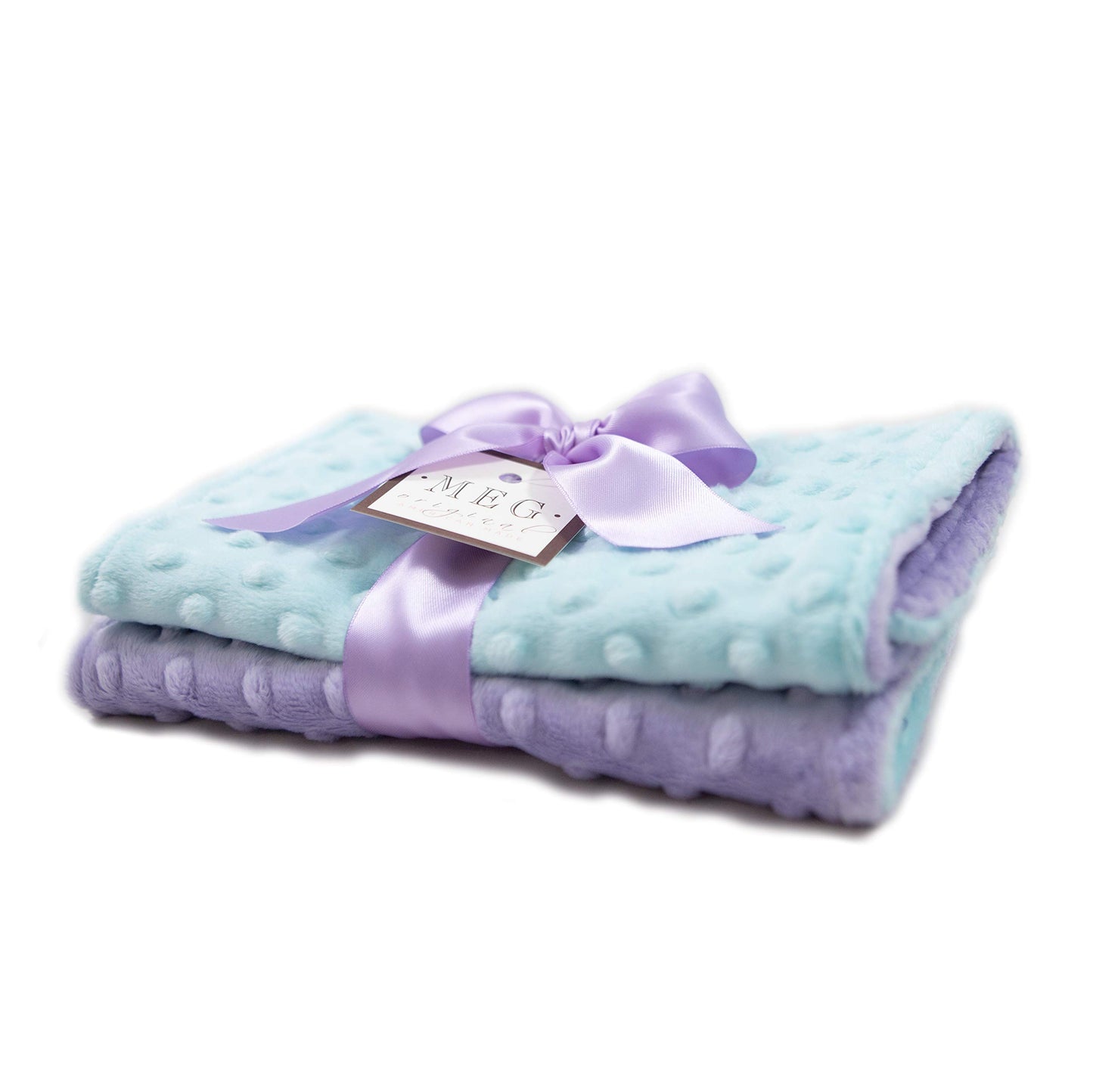 Meg Original Lavender & Aqua Baby Girl Burp Cloth Set