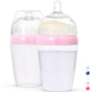 Inttero 9oz Pink Formula Dispenser Anti-Colic Baby Bottles - 2 Pack/Medium Flow (Cute Pink) - Everyday Baby Essential - Formula 