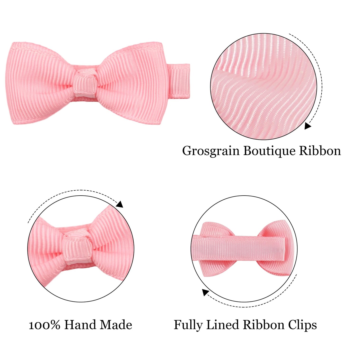 C?Llot Baby Girls Hair Clips 25Pcs Fully Lined Tiny 2' Hair Bows Alligator Clips For Infants Toddlers