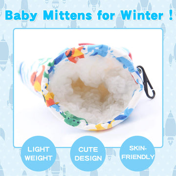 Bavst Toddler Waterproof Mittens Fleece Lined Baby Boys Girls Winter Warm Glove Kids Snow Infant Ski Mitten For 3M-5T (Snowmen,