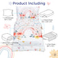 4 Pieces Toddler Bedding Set For Girls, Rainbow Toddler Comforter Set, Include Quilted Comforter, Flat Sheet, Fitted Sheet, Pill