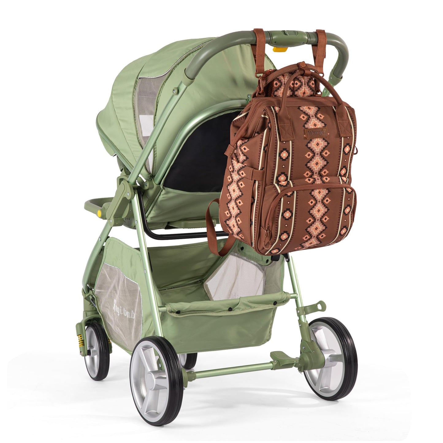 Montana West X Wrangler Diaper Bag Backpack Aztec Travel Backpack Purses Western Multi-Function Baby Bags For Mom With Waterproo