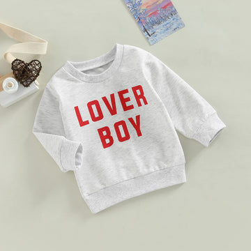 Toddler Infant Baby Girl Boy Valentine'S Day Outfit Cute Letter Print Sweatshirt Top Crewneck Pullover Valentines Clothes (A Lov