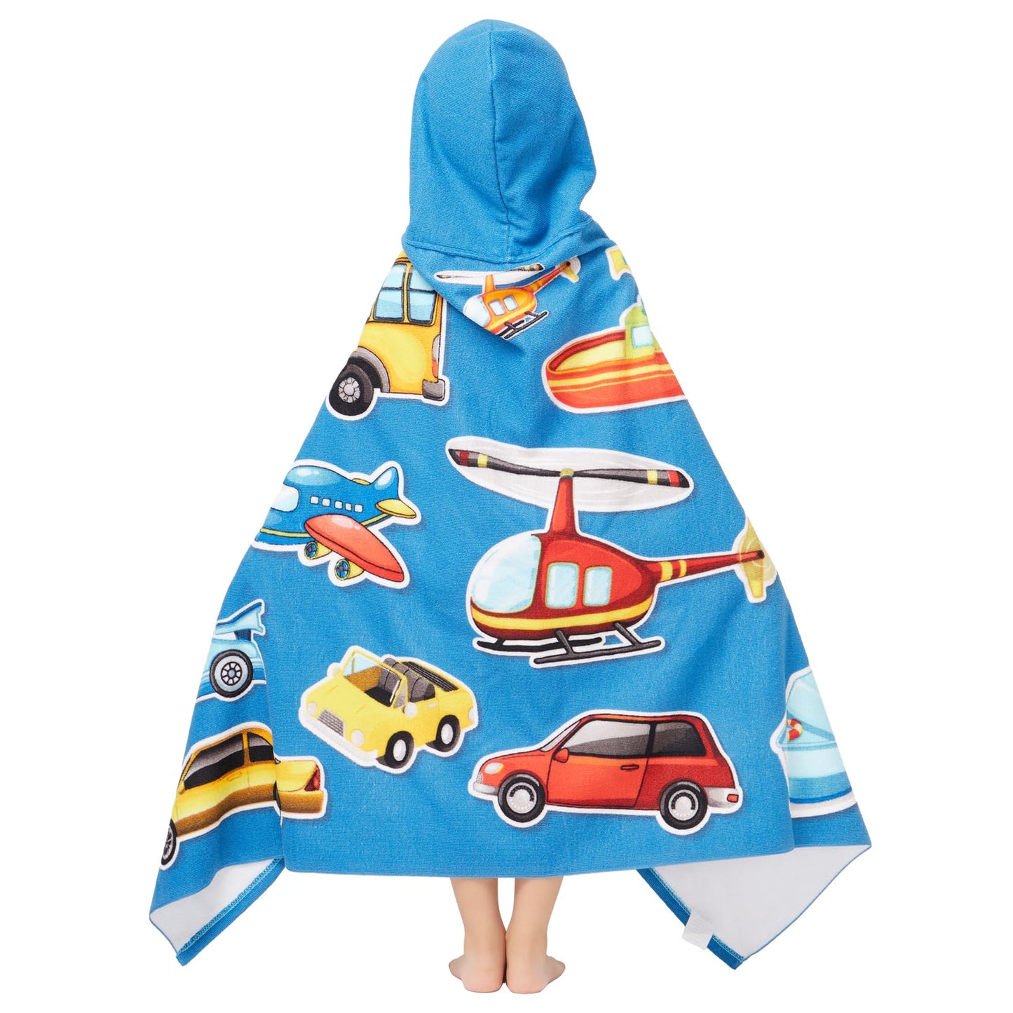 Gealaek Hooded Towel For Toddlers 2-10 Years Boys Girls Kids Bath Pool Beach Towel Wrap Soft Absorbent Beach Poncho(Cars)