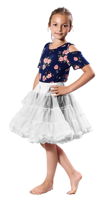 Girls Luxury Petticoat, Poodle Skirt Costume, Crinoline Underskirt, Malco Modes, Xs, White