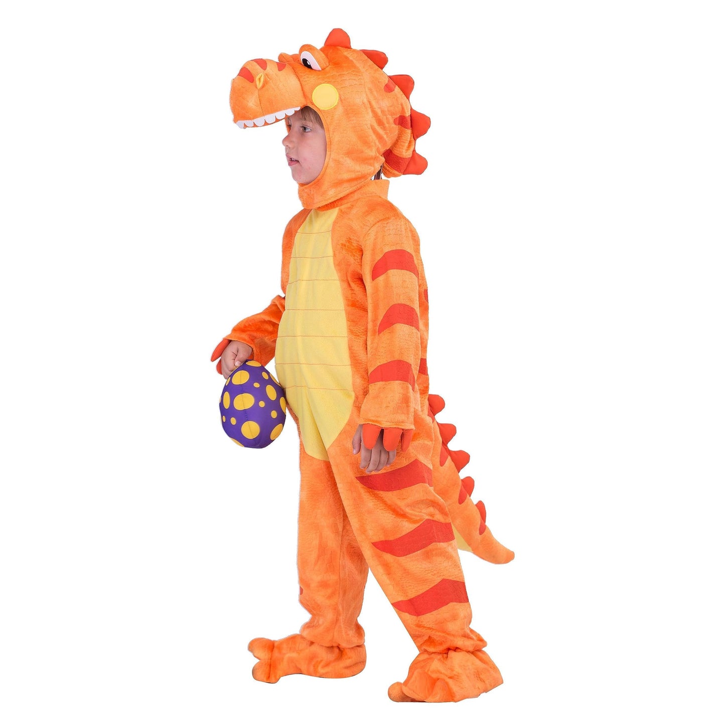 Spooktacular Creations Baby Orange T-Rex Costume With Toy Dinosaur Egg For Kids Halloween Dress Up, Dinosaur Theme Party (18-24