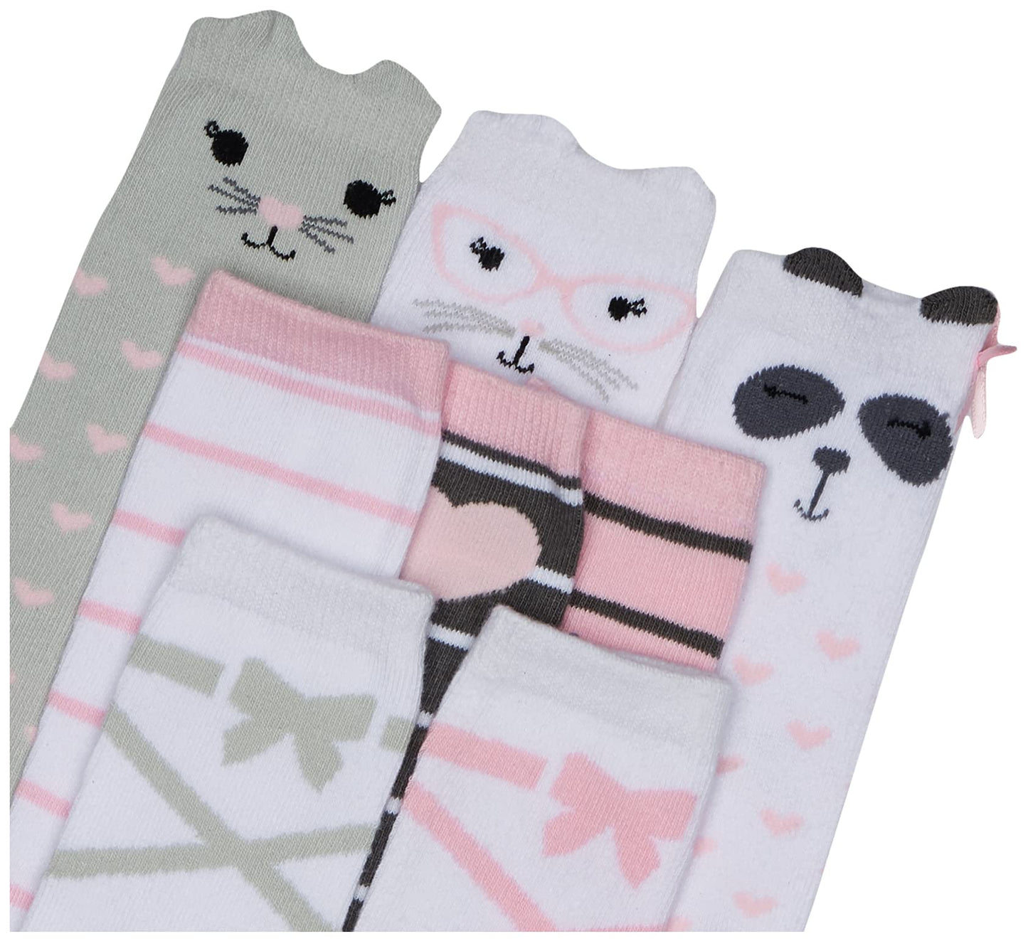 Hudson Baby Unisex Baby Cotton Rich Knee-High Socks, Pink Panda, 0-6 Months