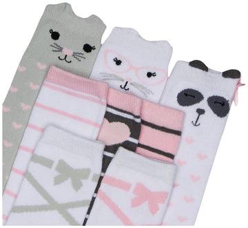 Hudson Baby Unisex Baby Cotton Rich Knee-High Socks, Pink Panda, 0-6 Months