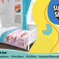 Sunny Side Up Rainbow Unicorns Toddler Comforter Set - 4 Piece Preschool Bedding Includes Comforter, Sheets & Pillow Cover - Sup