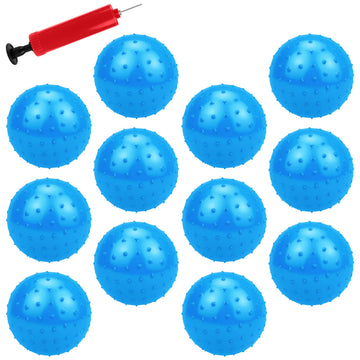 CZBRO 12PCS Bouncy Balls for Kids Toddlers, 7 Inch Sensory Balls Spiky Massage Stress Ball Bulk with Air Pump, Indoor Outdoor Sp