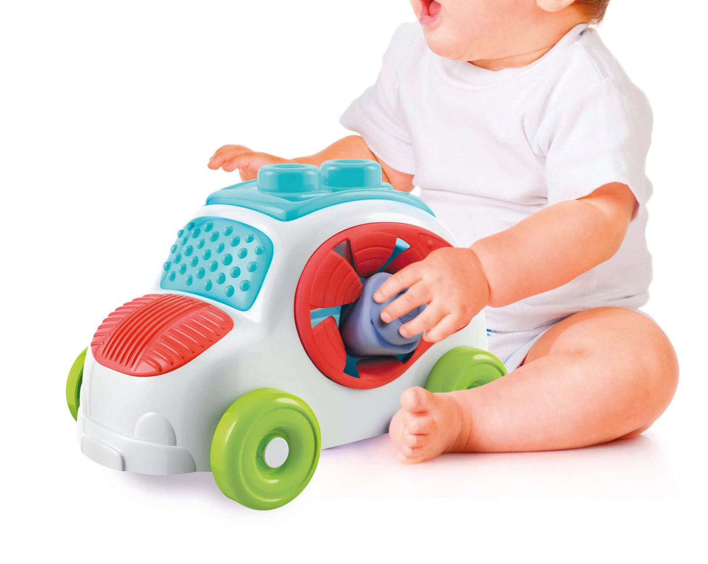 Clementoni 17315 Soft Clemmy Sensory Car for Babies and Toddlers, Ages 6 Months Plus, Multi-Coloured