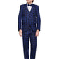 Jeetethnics Boys Navy Blue Checked Coat Suit Set With Waistcoat Shirt And Trousers (9087Dq)