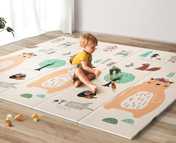 UANLAUO Baby Play Mat,79x 71 Large Mat for Floor,Reversible Floor Mat,Foam Thick&Waterproof,Foldable Playmats for Babies and Tod