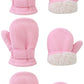 Baby Toddler Mittens Boys Girls Winter Outdoor Gloves Kids Easy-On Fleece Warm Mittens Pink 3 Pair L(2-4 Years)