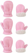 Baby Toddler Mittens Boys Girls Winter Outdoor Gloves Kids Easy-On Fleece Warm Mittens Pink 3 Pair L(2-4 Years)