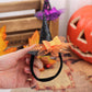 YanJie Halloween Headband for Infants Mini Witches Hat Glitter Nylon Headbands 3 Witch Hats with Orange Baby Bow Stretchy Head