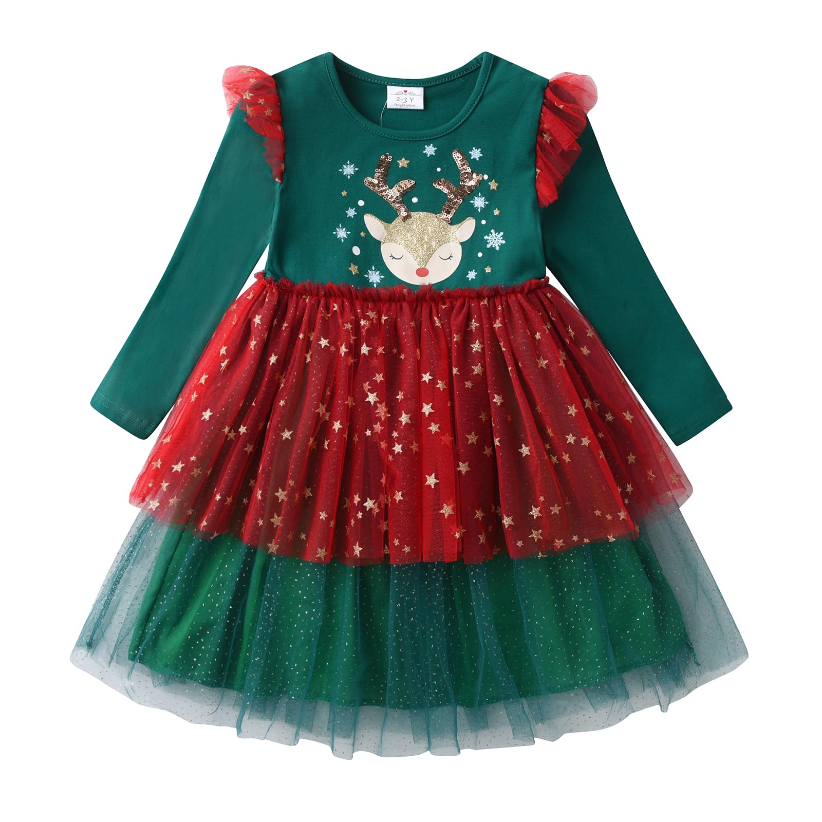 Dxton Girls Dresses Winter Toddler Christmas Costume Party Long Sleeve Tutu Party Outfits Lh4112 8T