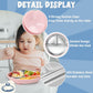 2-Pack Stainless Steel Kids Plates with Suction Bases, 8.26 Divided Toddler Plates with Removable Silicone Sleeves, Non-Slip, BP
