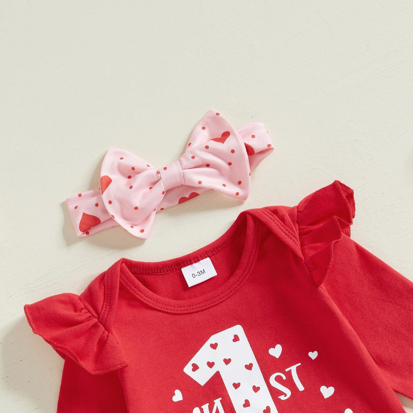 Beqeuewll Baby Girl Valentines Day Outfits Letter Print Long Sleeve Romper Tutu Skirt Headband Set Newborn Baby Girls Clothe (1S